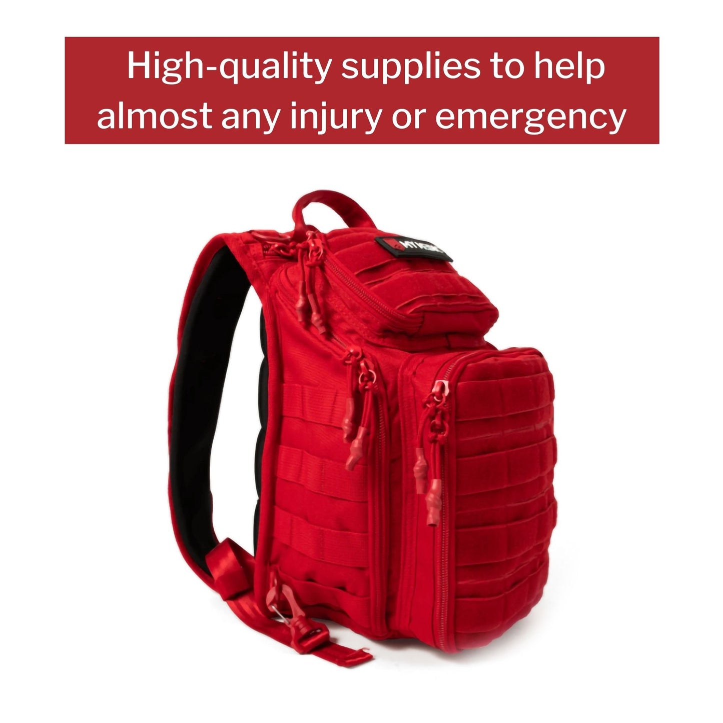 My Medic Recon First Aid Kit Backpack with Emergency Medical Supplies - Red MM-KIT-U-LG-RED-STN