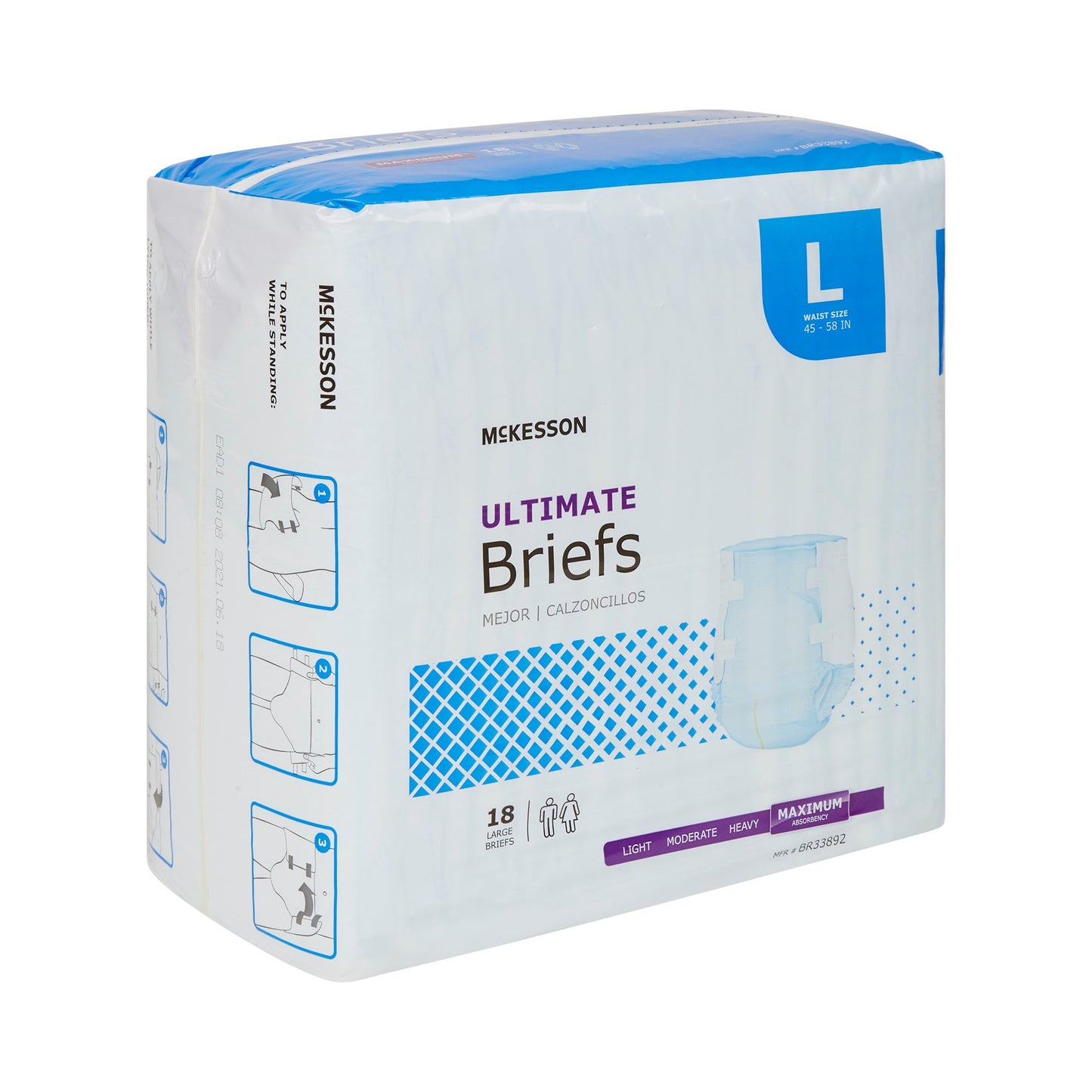McKesson Ultimate Heavy Absorbency Incontinence Brief, Large BR33892