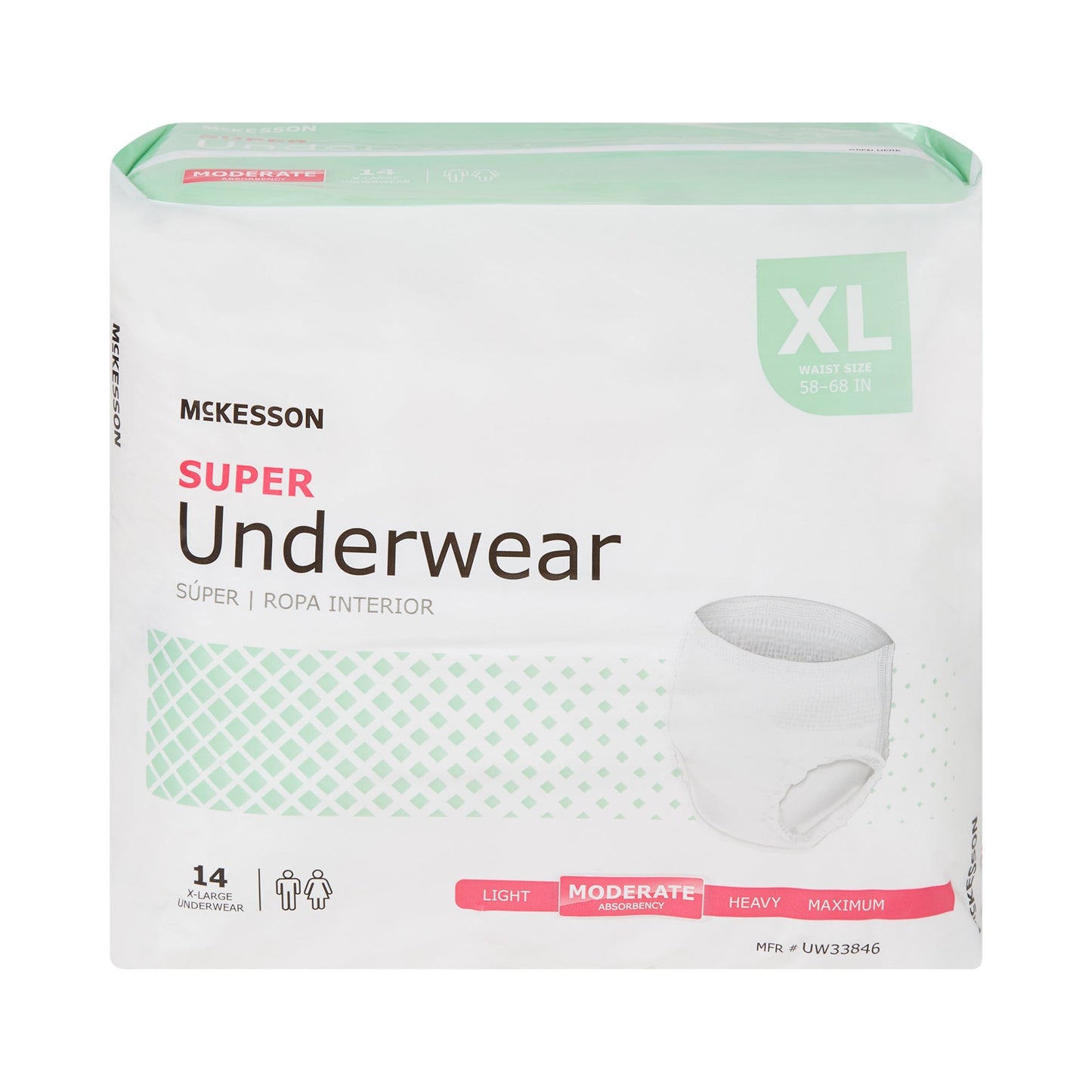 McKesson Super Moderate Absorbency Incontinence Underwear, Extra Large UW33846