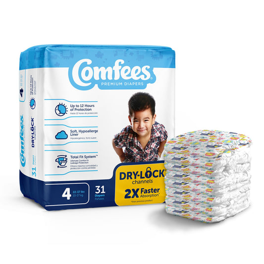Unisex Baby Diaper Comfees® Size 4 Disposable Moderate Absorbency - CMF-4