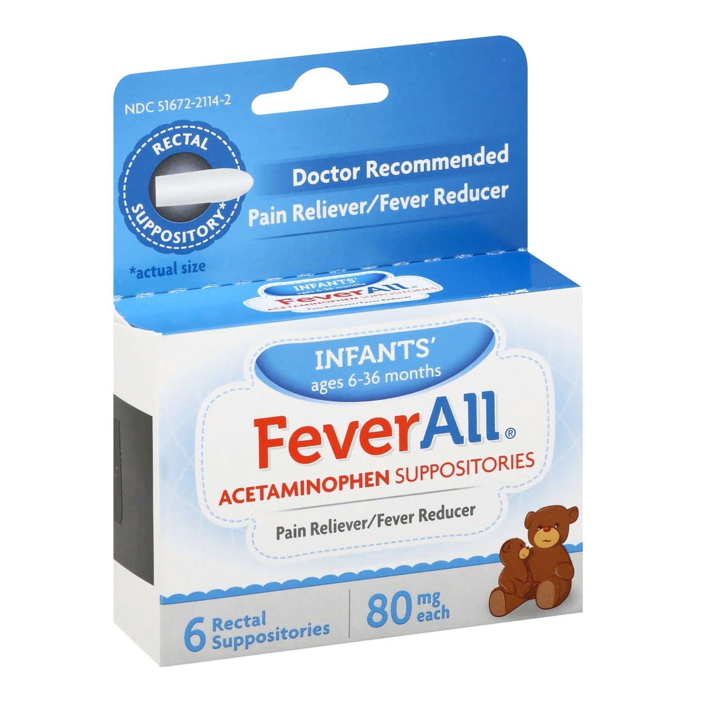 Taro FeverAll Acetaminophen Infants' Pain Relief 51672211402, Box of 6