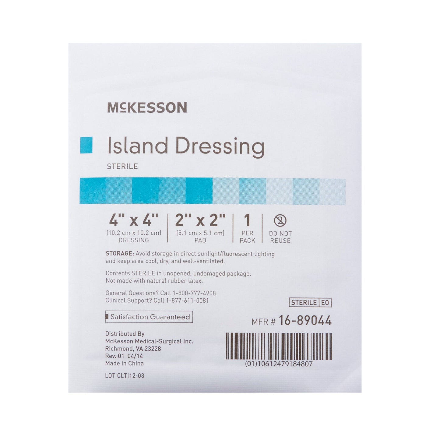 McKesson Adhesive Dressing, 4 x 4 Inch 16-89044