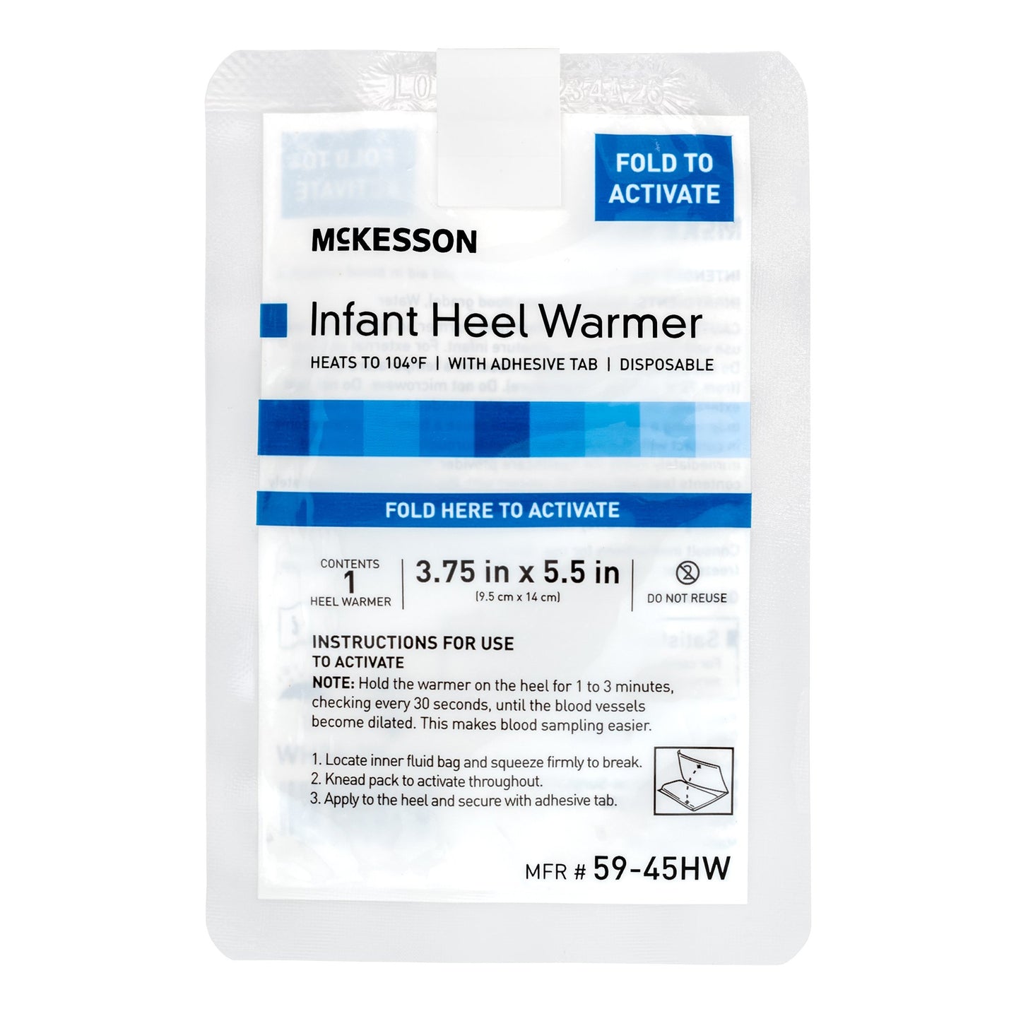 McKesson Infant Heel Warmer, 3¾ x 5½ Inch 59-45HW