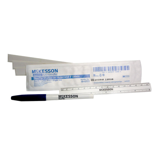 Skin Marker with Ruler and Labels Medi-Pak™ Performance Plus Prep-Resistant Gentian Violet Ink Sterile Full Size Dual Tip, Regular / Fine - 19-0772