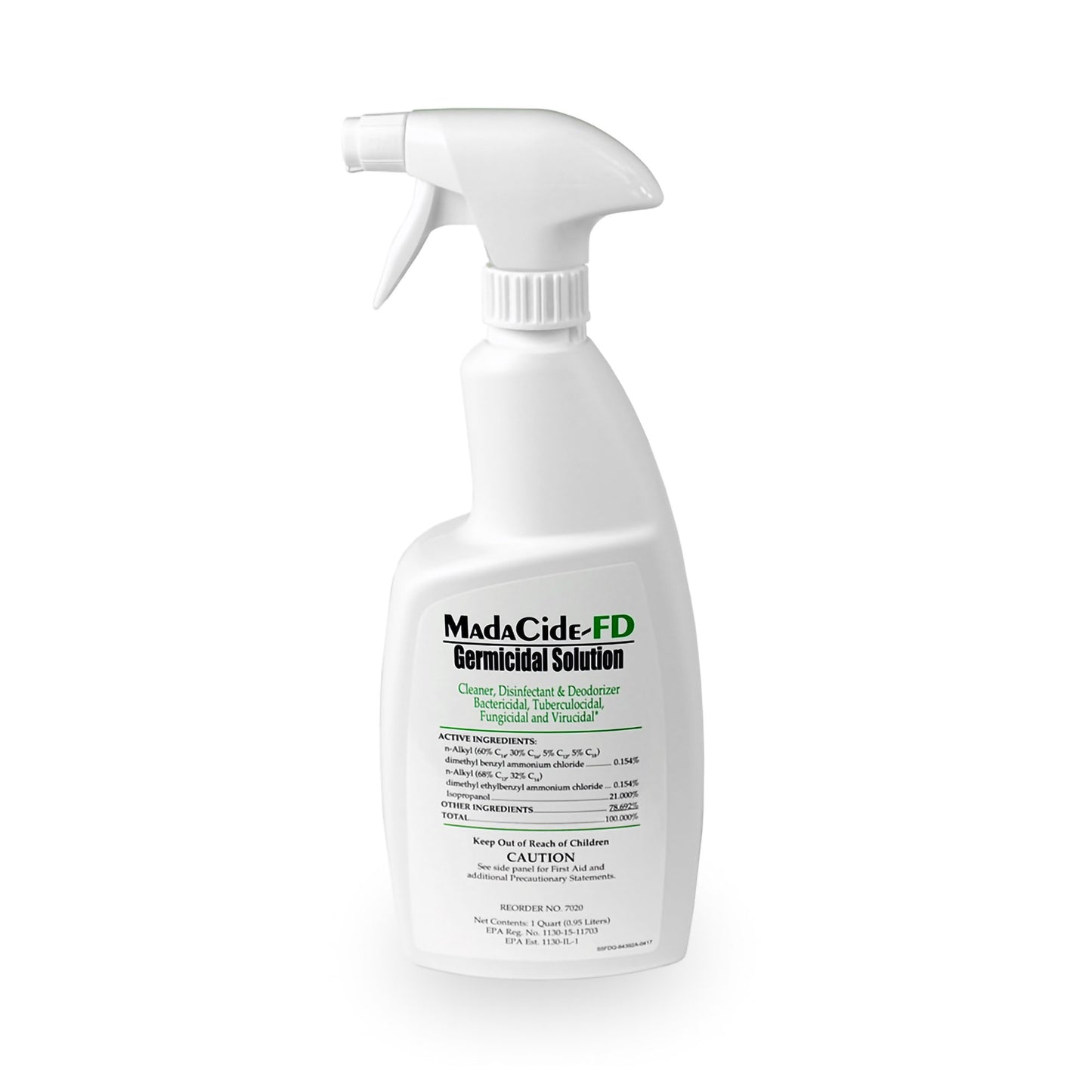Surface Disinfectant Cleaner MadaCide-FD® Germicidal Trigger Spray Liquid 32 oz. Bottle Alcohol Scent NonSterile - 7020