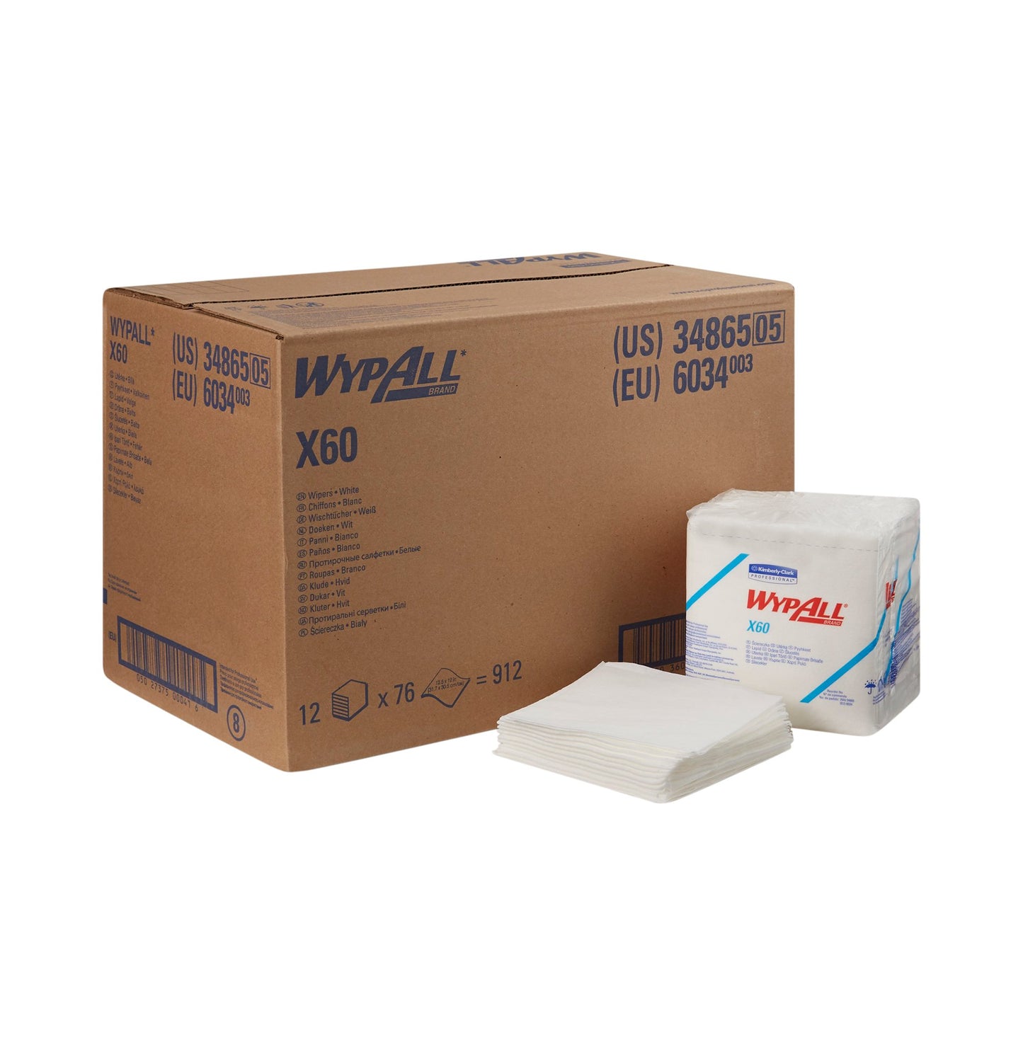 WypAll® X60 Task Wipe, Quarter Fold 34865