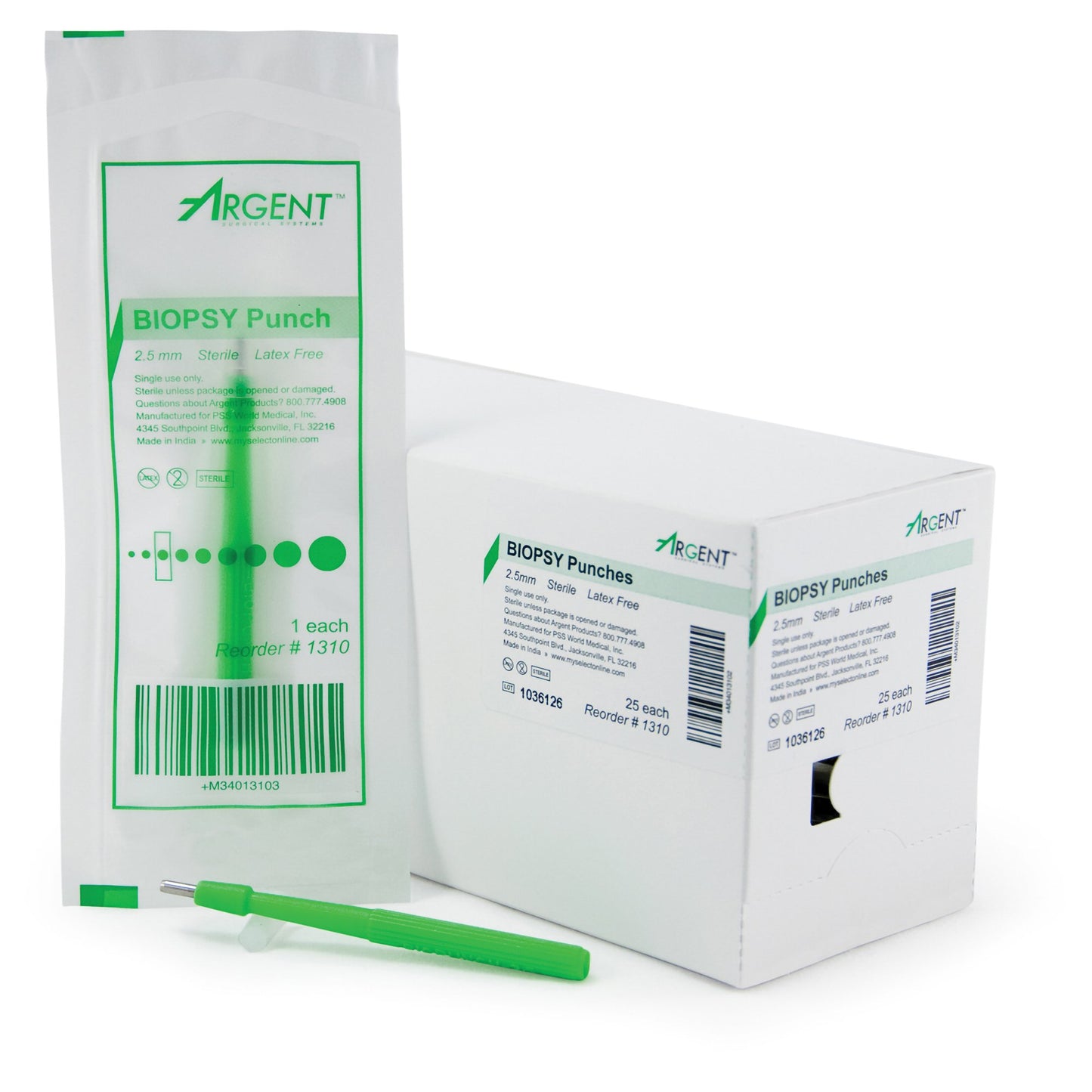 Biopsy Punch McKesson Argent™ Dermal 2.5 mm 16-1310