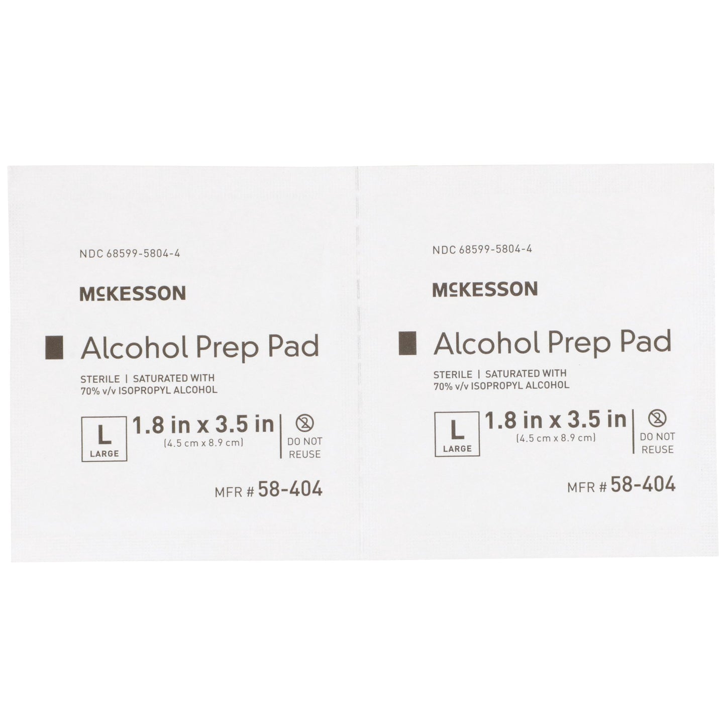 McKesson Alcohol Prep Pad Isopropyl Alcohol, 1-4/5 x 3-1/2 Inch 58-404