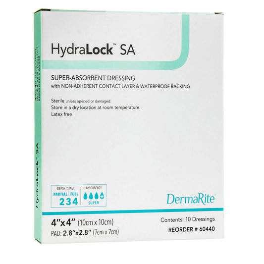 Super Absorbent Dressing HydraLock™ SA 4 X 4 Inch Square - 60440