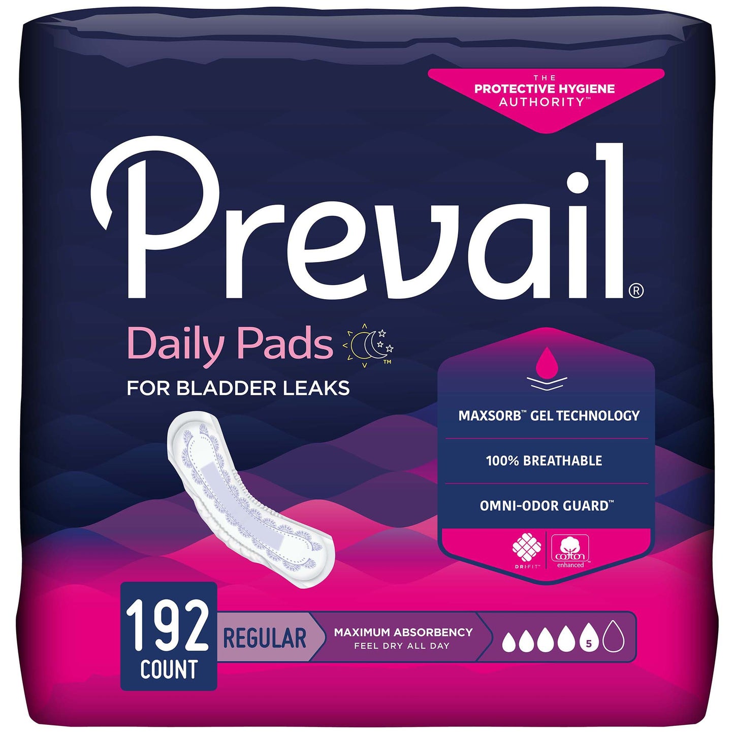 Prevail® Daily Pads Maximum Bladder Control Pad, 11-Inch Length PV-916/1