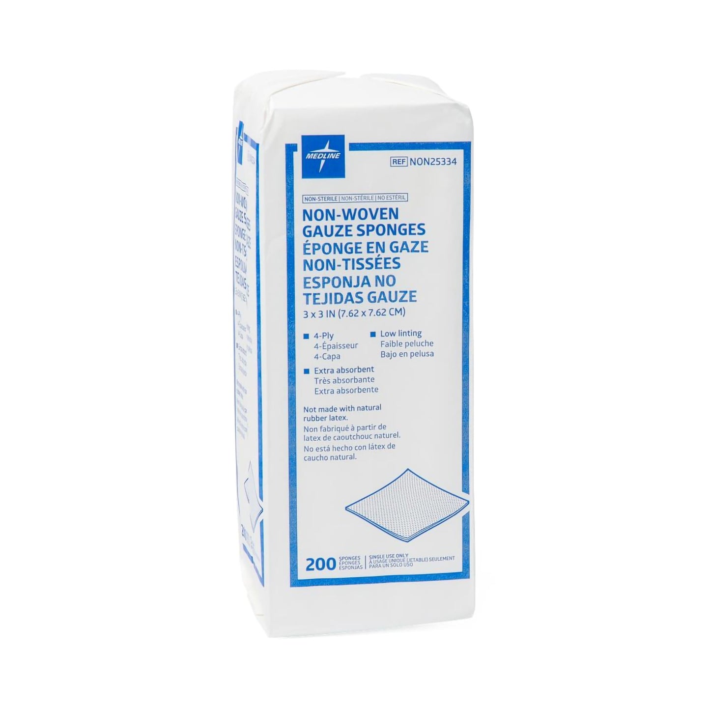 Avant Gauze® Nonwoven Sponge, 3 x 3 Inch, 4-Ply NON25334