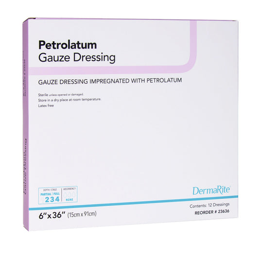 Petrolatum Impregnated Dressing DermaRite® Rectangle 6 X 36 Inch Sterile - 23636