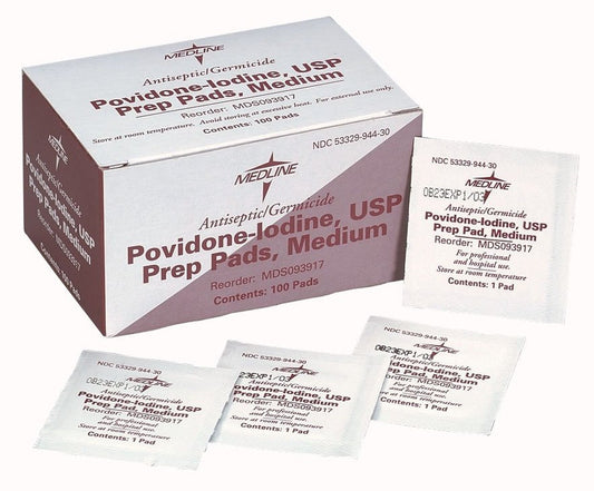 PVP Prep Pad Medline 10% Strength Povidone-Iodine Individual Packet Medium NonSterile MDS093917