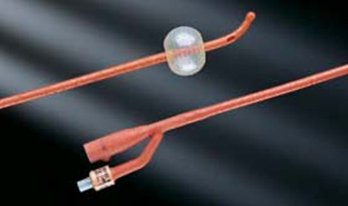 Foley Catheter Bardex® I.C. 2-Way Coude Tip 5 cc Balloon 16 Fr. Red Rubber - 0102SI16