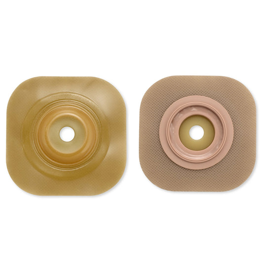 Ostomy Barrier New Image™ Precut, Standard Wear Adhesive Tape Borders 57 mm Flange Red Code System Flexwear 1-1/4 Inch Opening 5 X 5 Inch - 13506