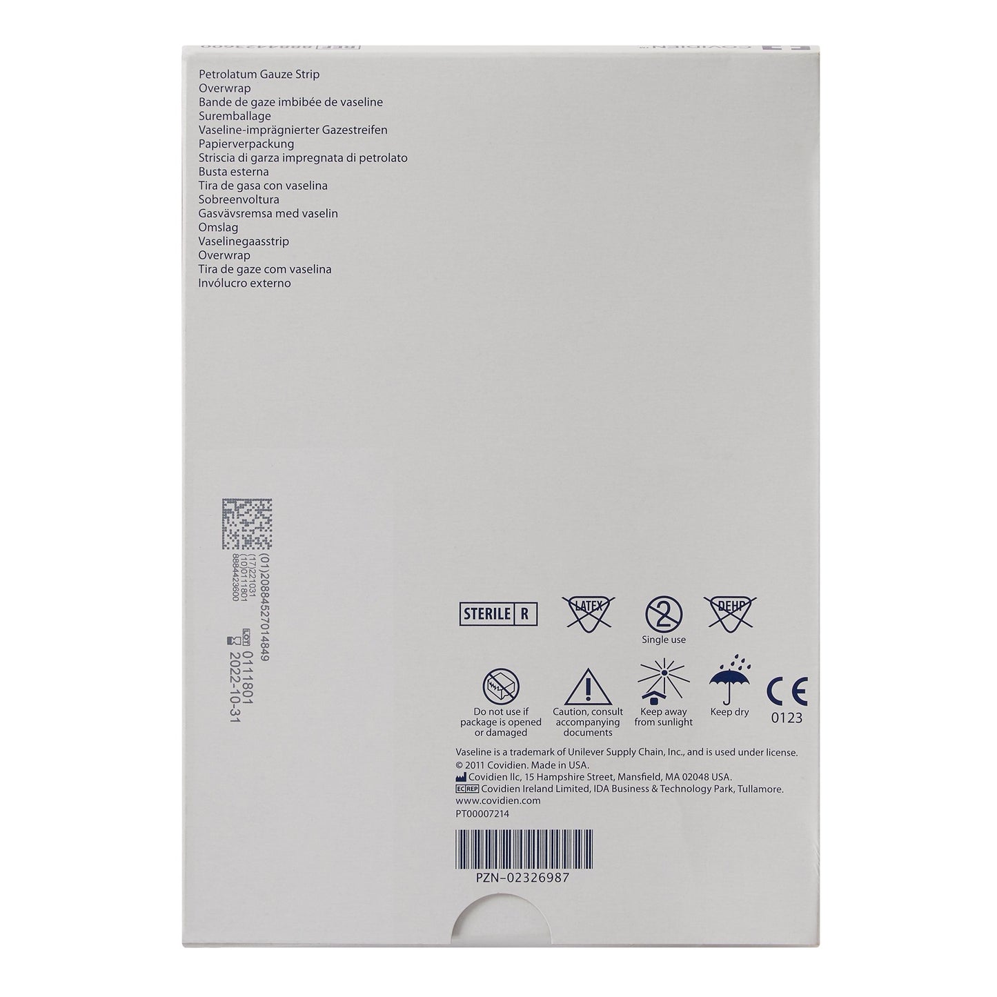 Vaseline® Petrolatum Impregnated Dressing, 3 x 9 Inch 8884423600