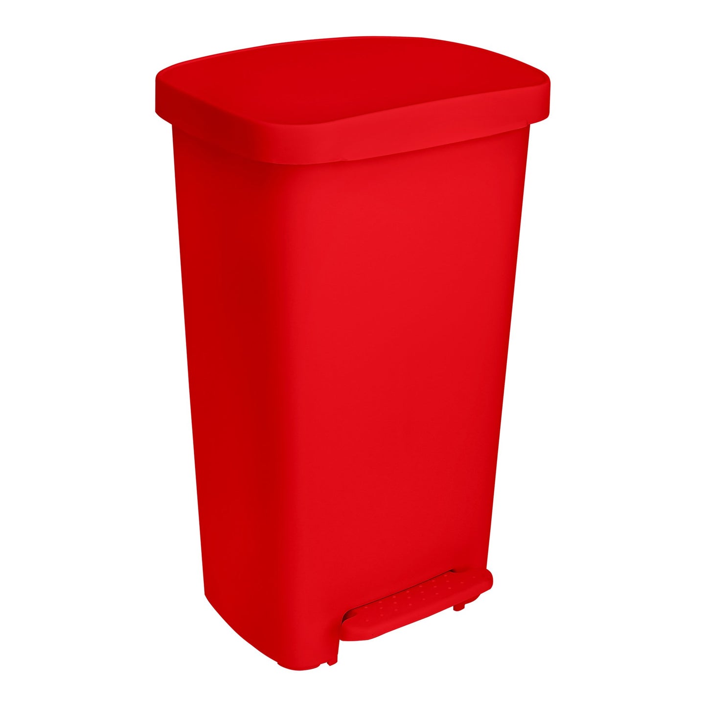 McKesson Waste Can with Step-On Pedal, Plastic, Red, 15.16 x 14.76 x 26.57 Inch 16-25267