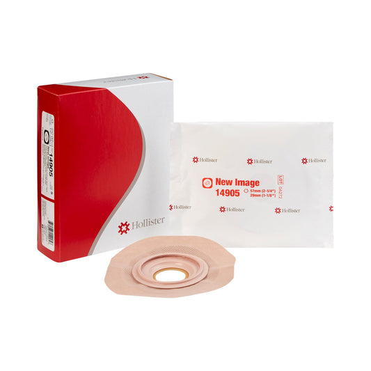 Ostomy Barrier FlexTend™ Precut, Extended Wear Adhesive Tape 57 mm Flange Red Code System Hydrocolloid 1-1/8 Inch Opening - 14905