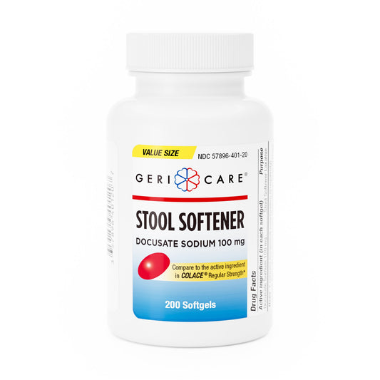 Stool Softener Geri-Care® Softgel 200 per Bottle 100 mg Strength Docusate Sodium - 401-20-GCP