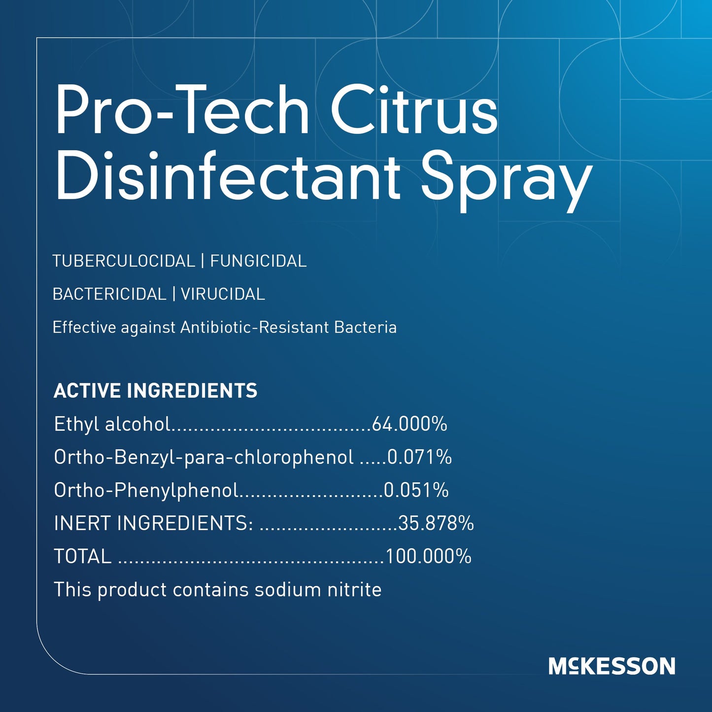 McKesson Pro-Tech Surface Disinfectant Cleaner Alcohol-Based Liquid Citrus Scent 53-28594