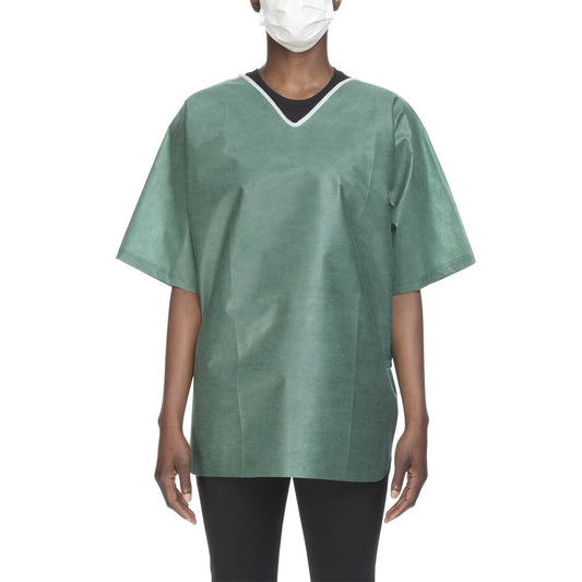 Graham Medical Short Sleeve Scrub Shirt, Green, Large 62213