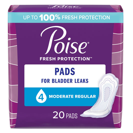 Bladder Control Pad Poise® Fresh Protection™ 10.9 Inch Length Moderate Absorbency Sodium Polyacrylate Core One Size Fits Most - 19564
