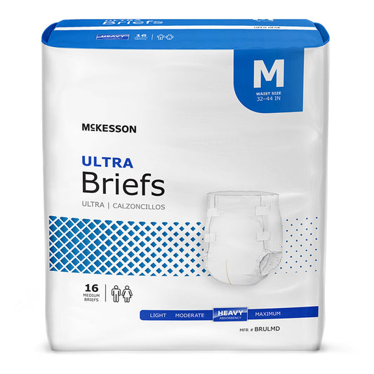 Unisex Adult Incontinence Brief McKesson Ultra Medium Disposable Heavy Absorbency - BRULMD