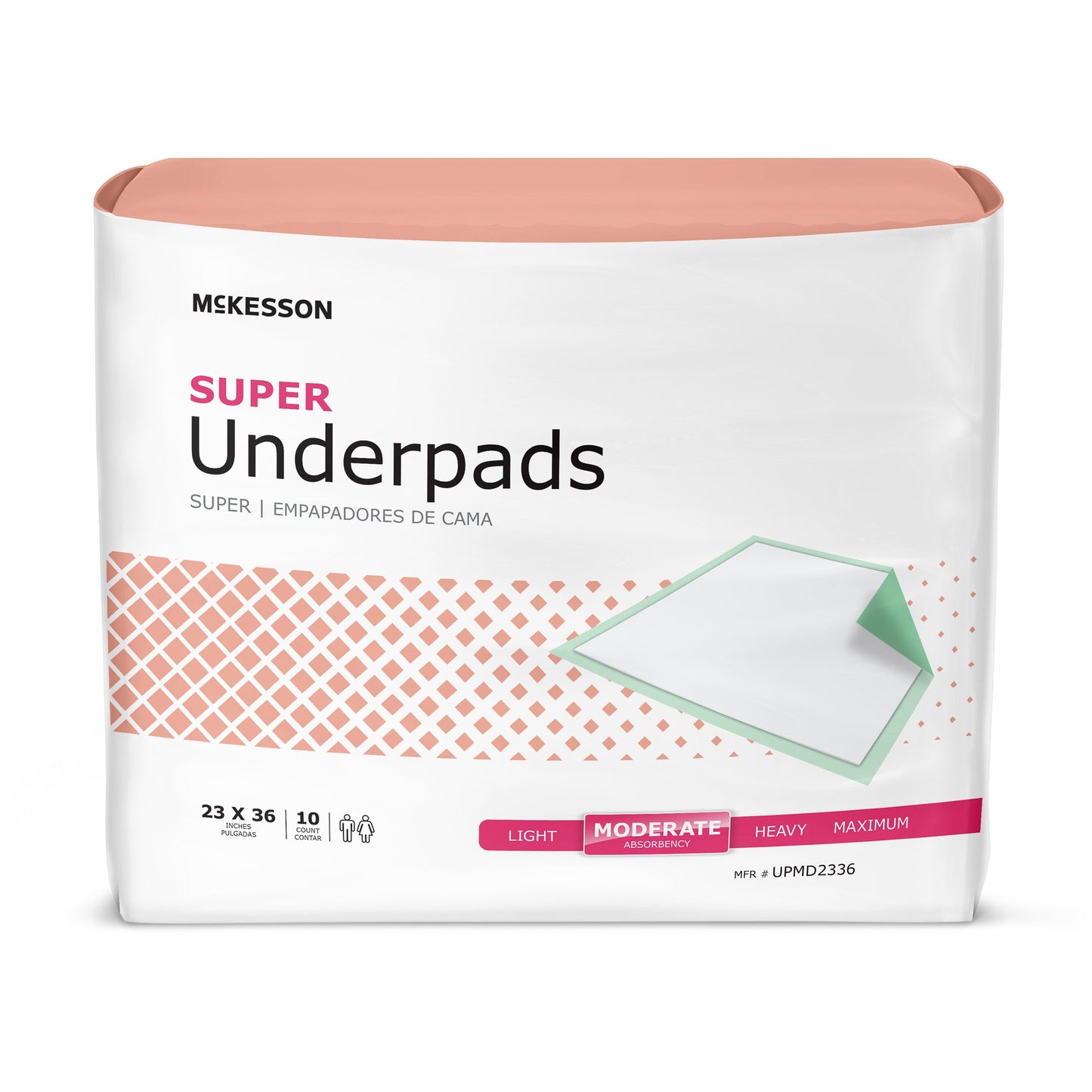 Disposable Underpad McKesson Super 23 X 36 Inch Fluff / Polymer Moderate Absorbency - UPMD2336