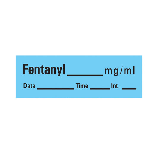 Drug Label Timemed Anesthesia Label Tape FentanyL_mcg_mL Date_Time_Int Blue 1/2 X 1-1/2 Inch - AN-7