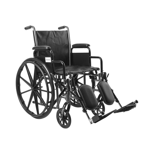 Wheelchair McKesson Dual Axle Desk Length Arm Swing-Away Elevating Legrest Black Upholstery 18 Inch Seat Width Adult 300 lbs. Weight Capacity - 146-SS