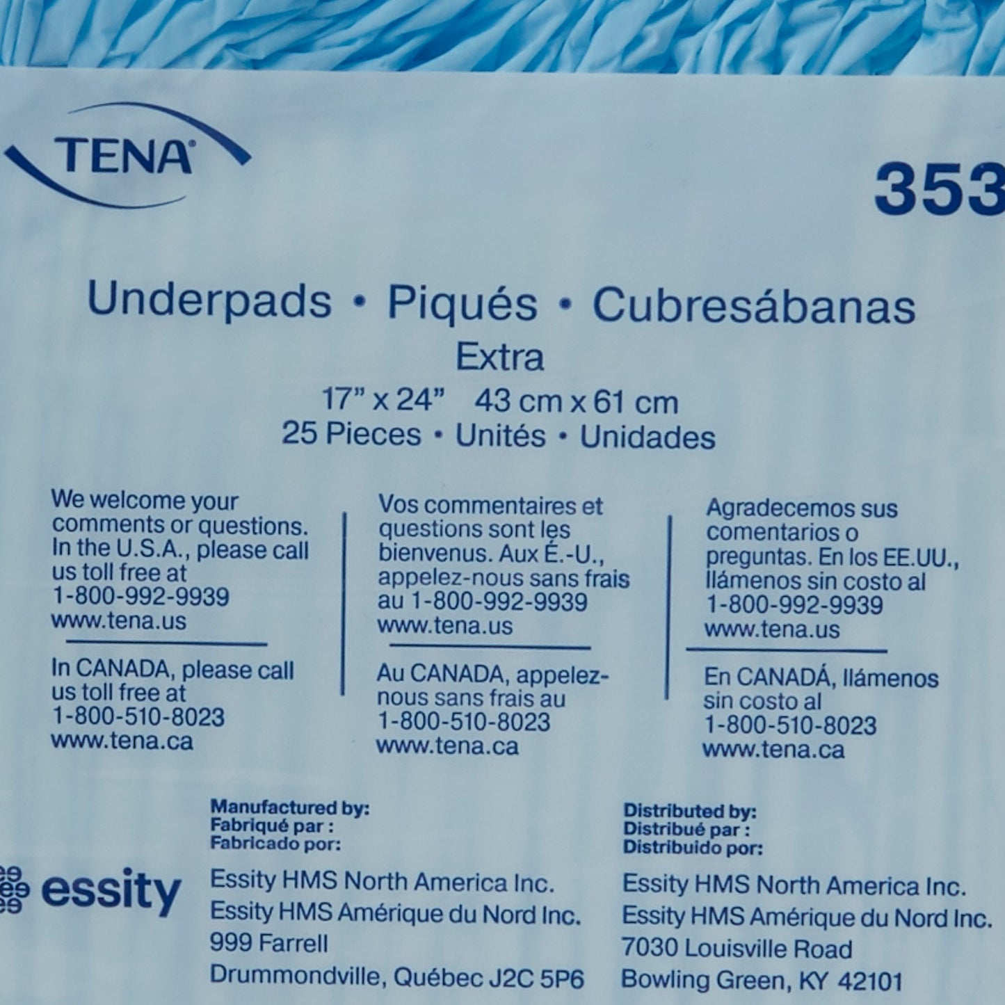 Tena® Extra Absorbent Underpad, 17 x 24 Inch 353