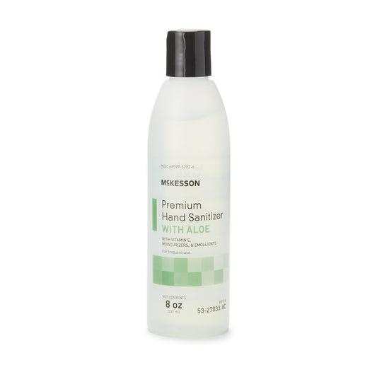 Hand Sanitizer with Aloe McKesson Premium 8 oz. Ethyl Alcohol Gel Bottle - 53-27033-8C