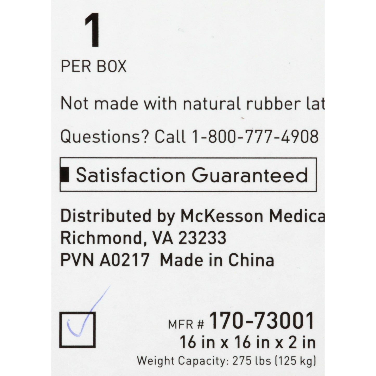 McKesson Gel Protekt Seat Cushion, 16 x 16 x 2 Inch 170-73001