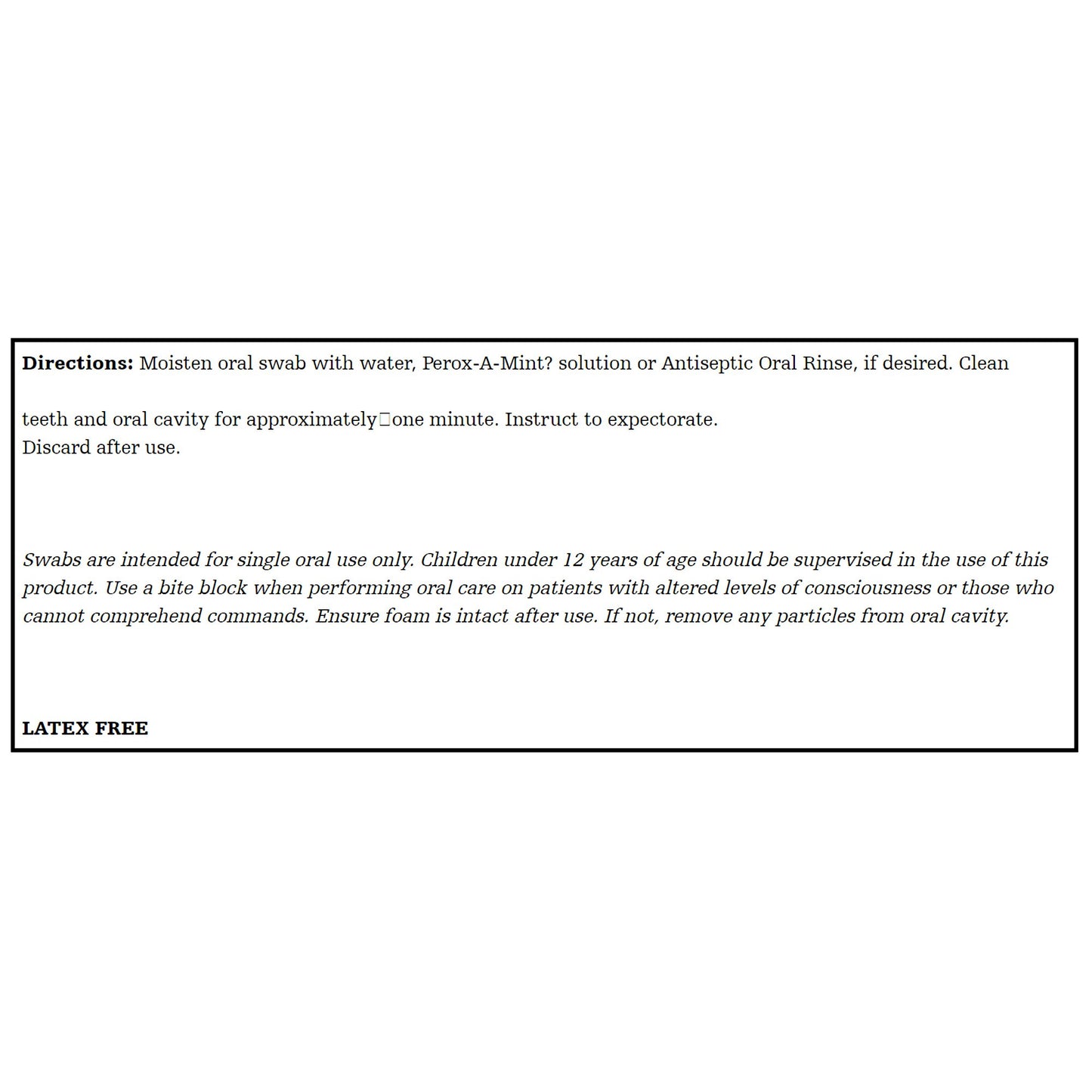 Toothette Plus Oral Swabsticks Foam Tip Untreated, 6-Inch Length, Green 6071