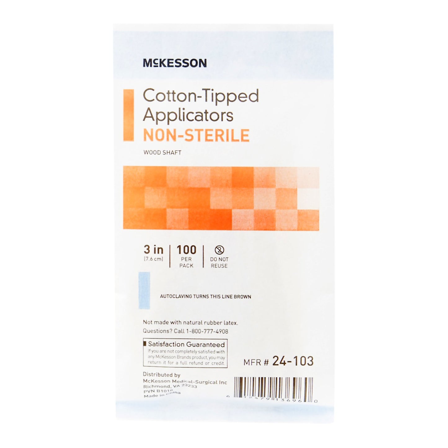 McKesson Nonsterile Cotton-Tip Swabsticks, 3 Inch 24-103