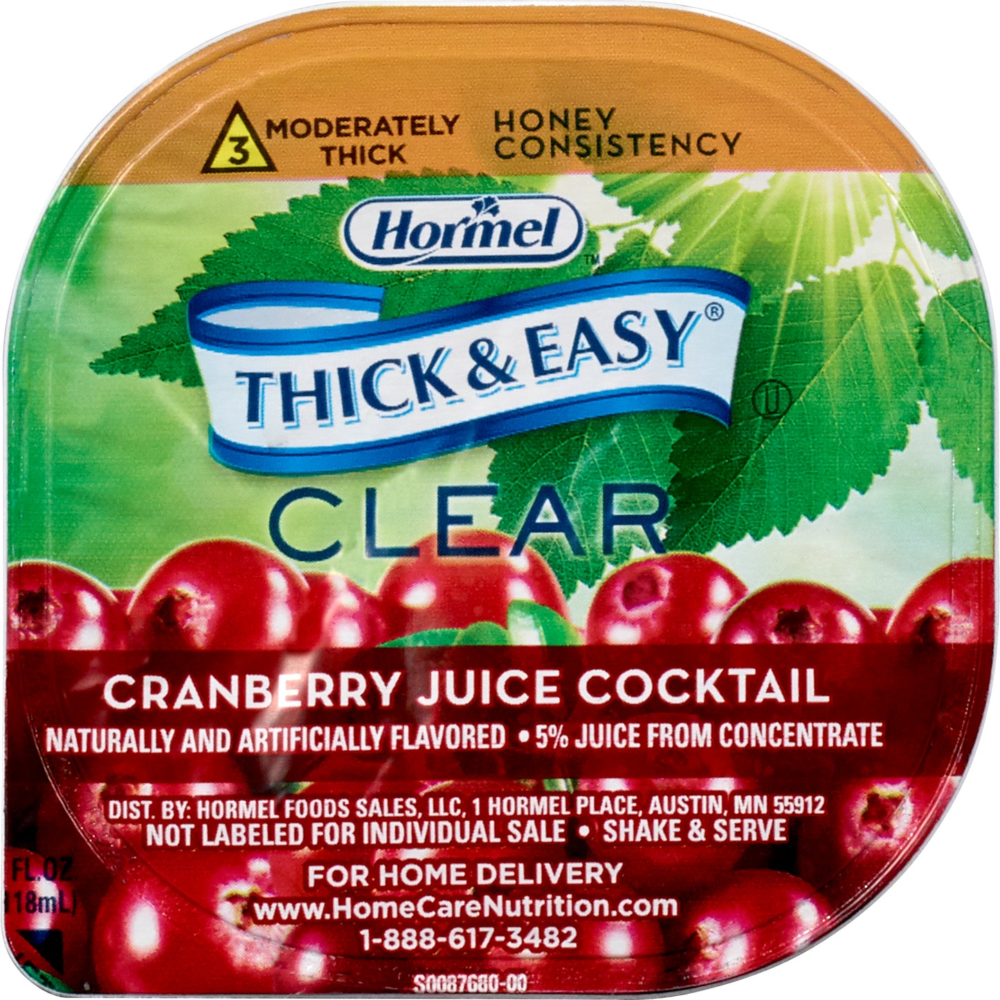 Thick & Easy® Clear Honey Consistency Cranberry Juice Thickened Beverage 20160