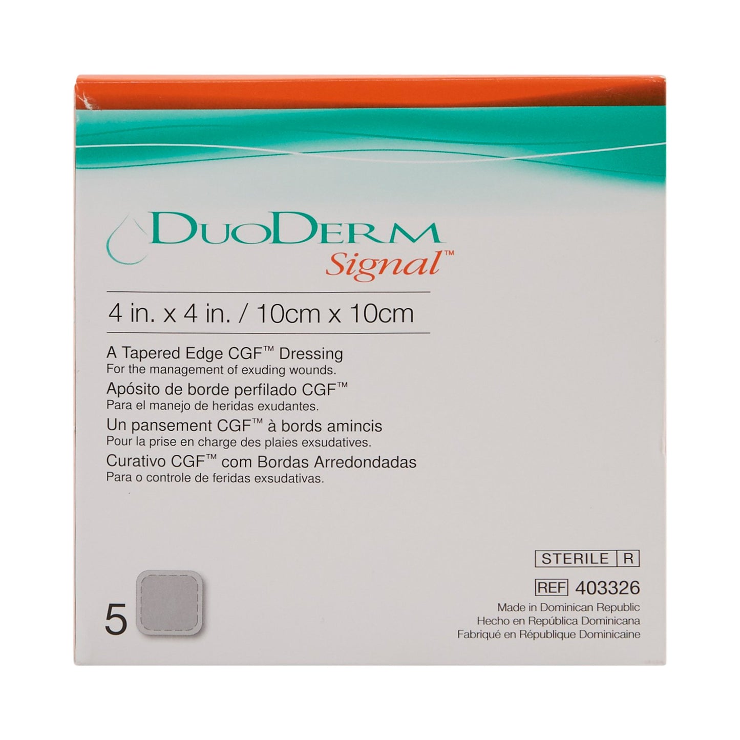 DuoDerm® Signal® Hydrocolloid Dressing, 4 x 4 Inch 403326