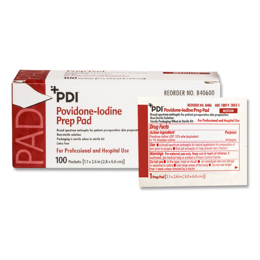 PVP Prep Pad PDI® 10% Strength Povidone-Iodine Individual Packet Medium NonSterile - B40600