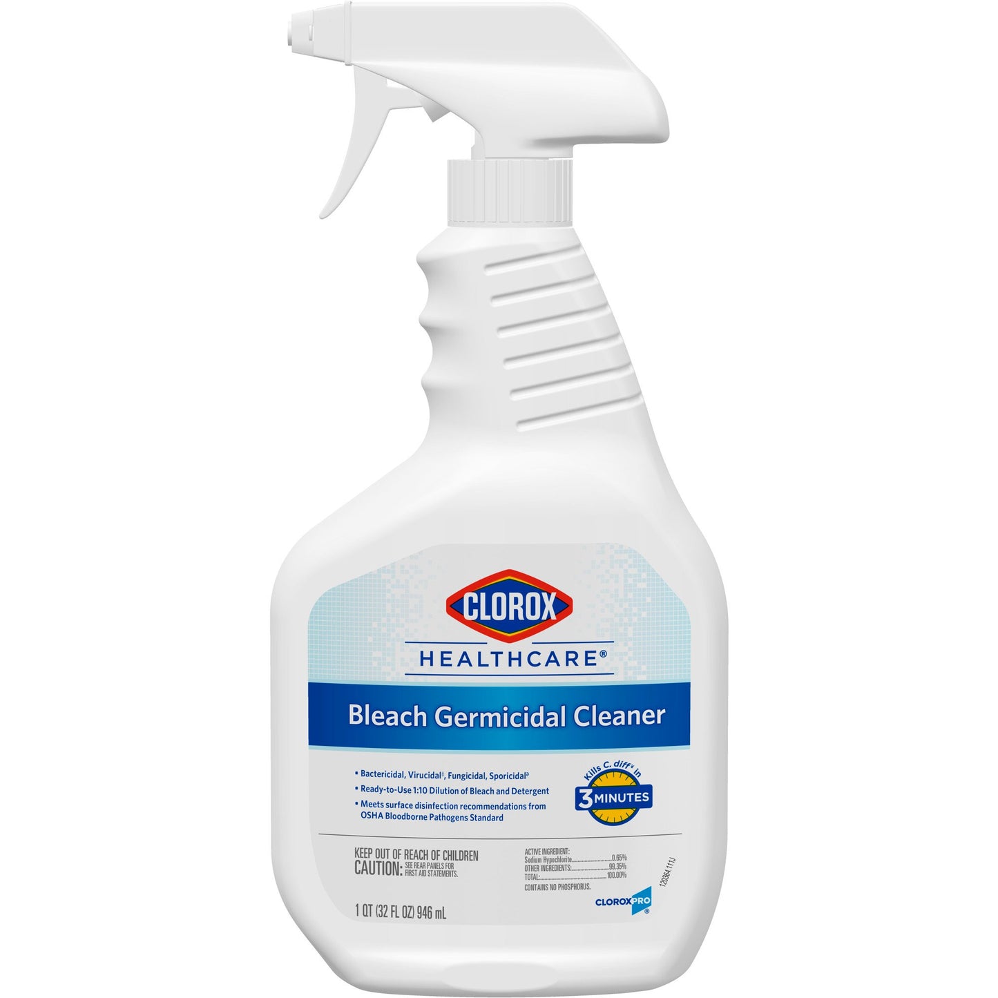 Surface Disinfectant Cleaner Clorox Healthcare® Bleach Germicidal Trigger Spray Liquid 32 oz. Bottle Fruity Floral Bleach Scent NonSterile - 68970