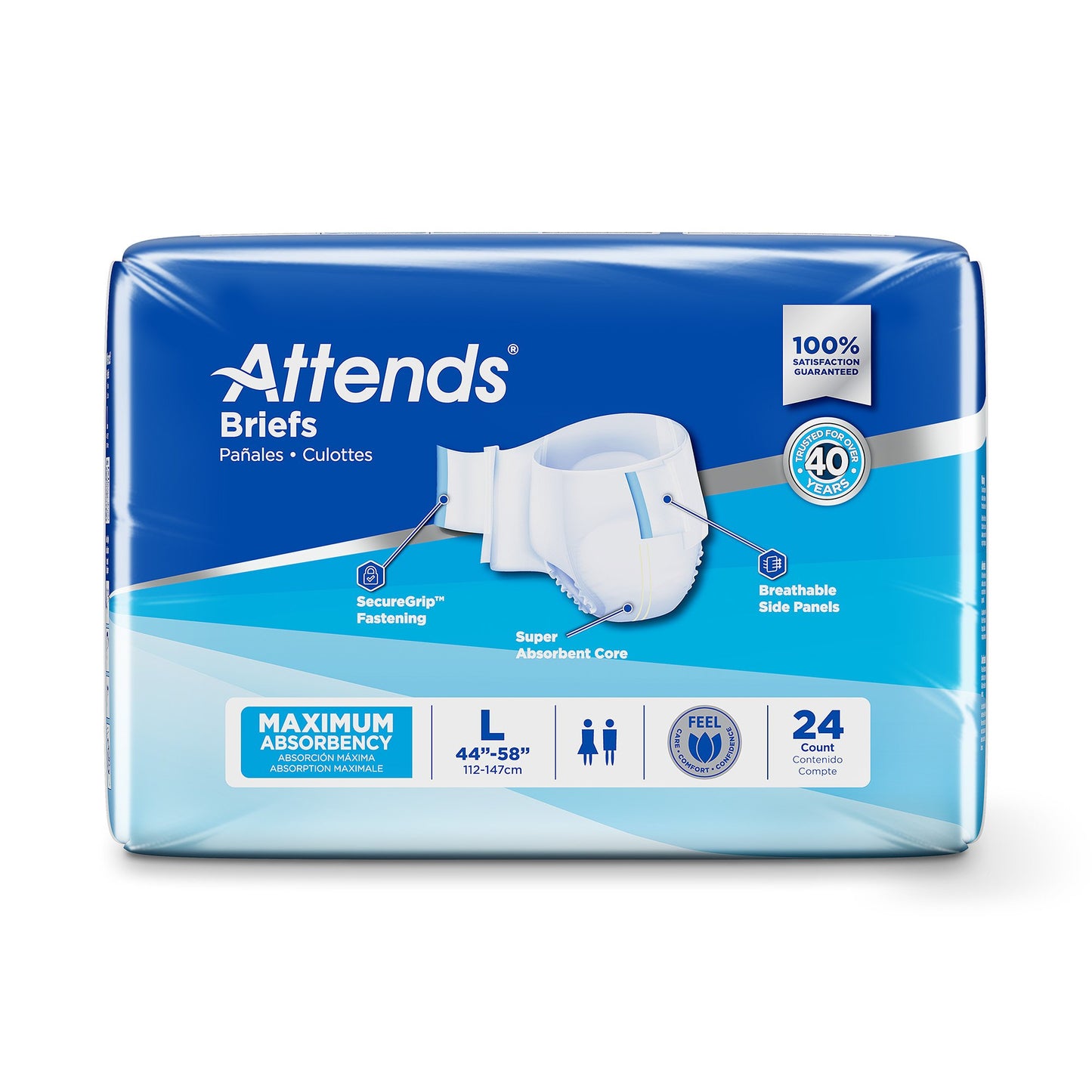 Attends® Briefs, Adult, Large, Heavy Absorbency, Disposable DDA30