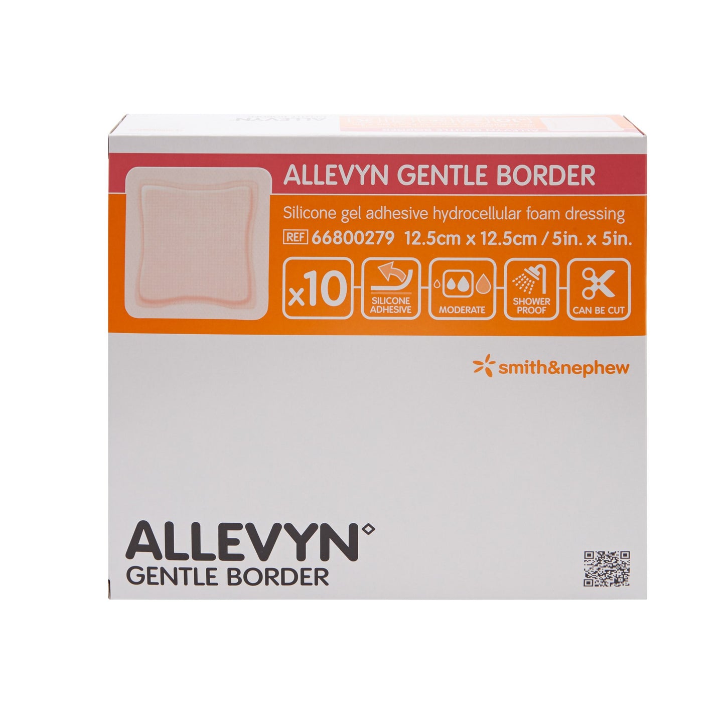 Allevyn Gentle Border Silicone Foam Dressing, 5 x 5 Inch 66800279