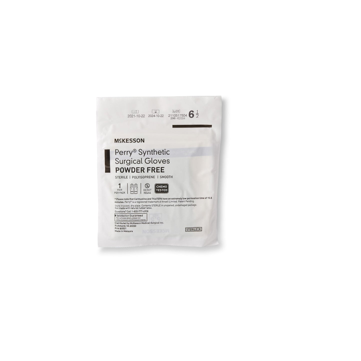 McKesson Perry® Performance Plus Polyisoprene Surgical Glove, Size 6.5, Green 20-2065N