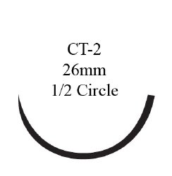 Absorbable Suture with Needle Coated Vicryl™ Polyglactin 910 CT-2 1/2 Circle Taper Point Needle Size 2-0 Braided - J333H