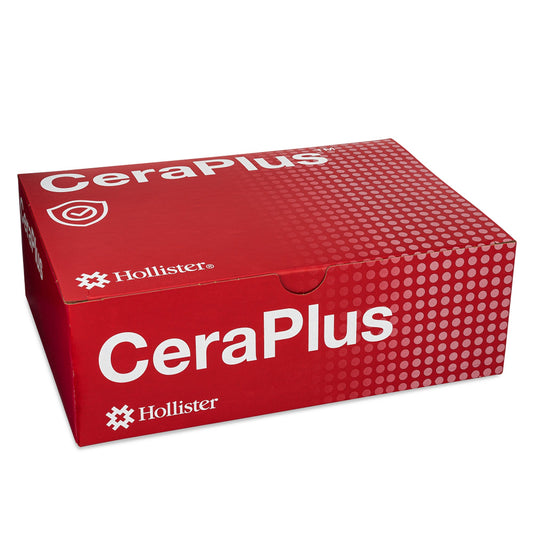 Ostomy Barrier New Image™ CeraPlus™ Trim to Fit, Extended Wear Adhesive Tape Borders 44 mm Flange Green Code System Up to 1 Inch Opening - 11702