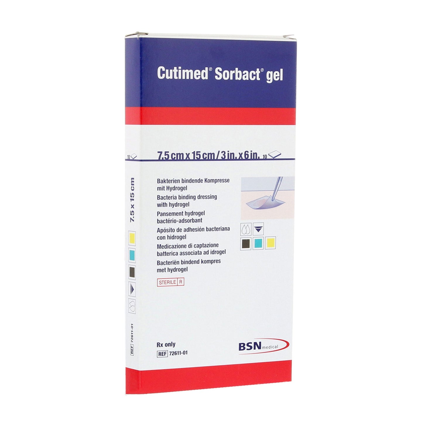 Hydrogel Wound Dressing Cutimed® Sorbact® Sheet 3 X 6 Inch Sterile - 7261113