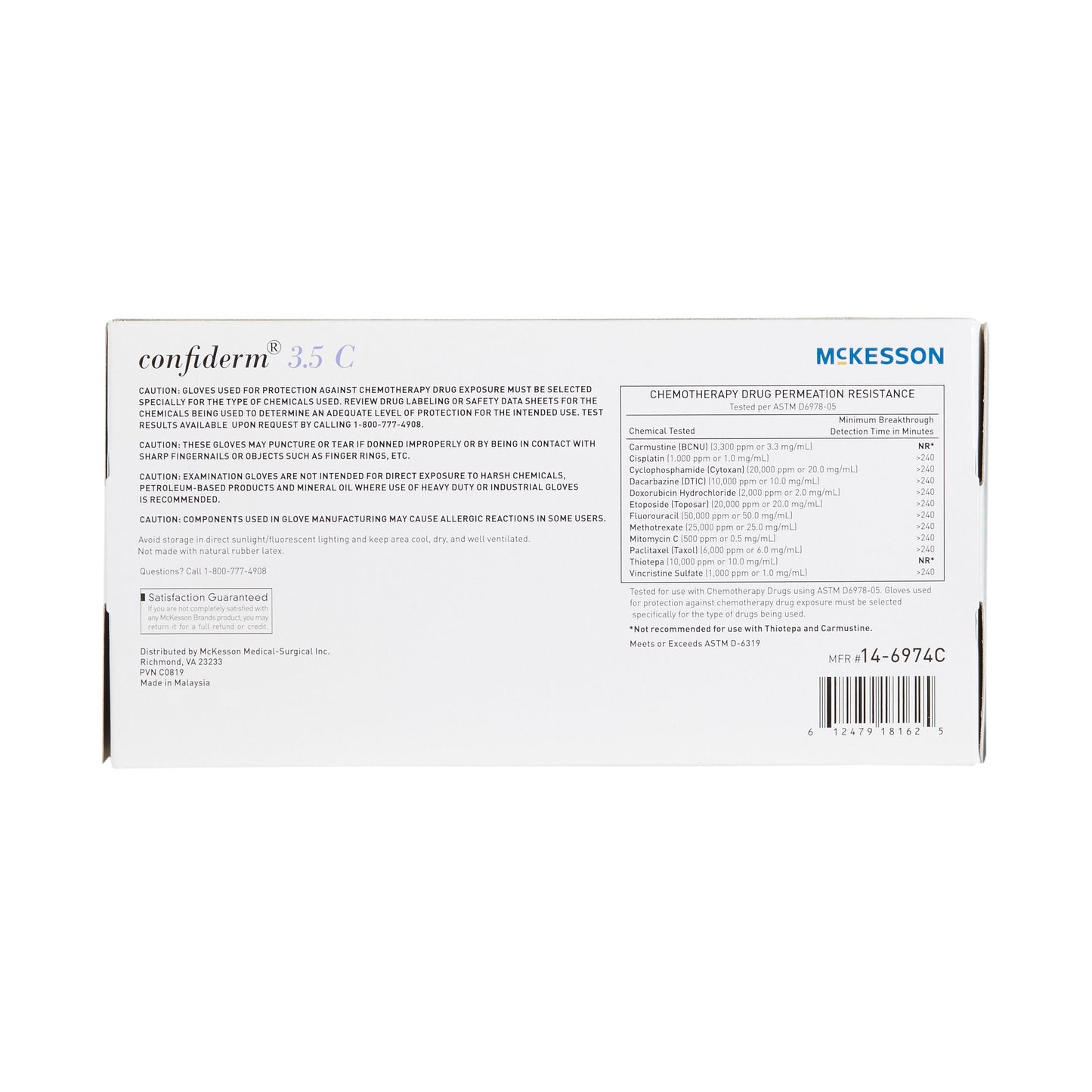 McKesson Confiderm® 3.5C Nitrile Exam Glove, Small, Blue 14-6974C
