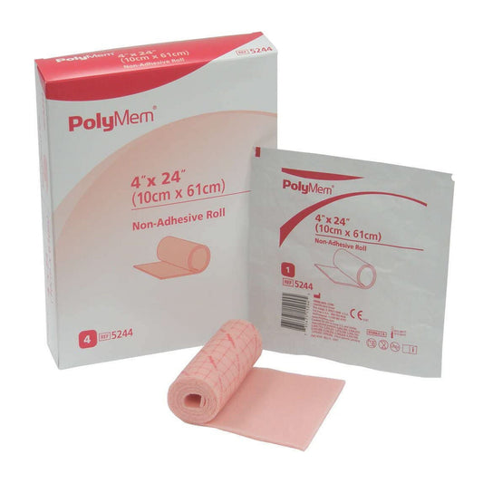 Foam Dressing PolyMem® 4 X 24 Inch Without Border Film Backing Nonadhesive Roll Sterile - 5244