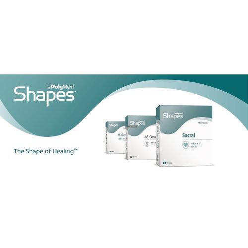 Foam Dressing PolyMem® Shapes® 7-1/5 X 7-4/5 Inch With Border Film Backing Adhesive Sacral Sterile - 3709