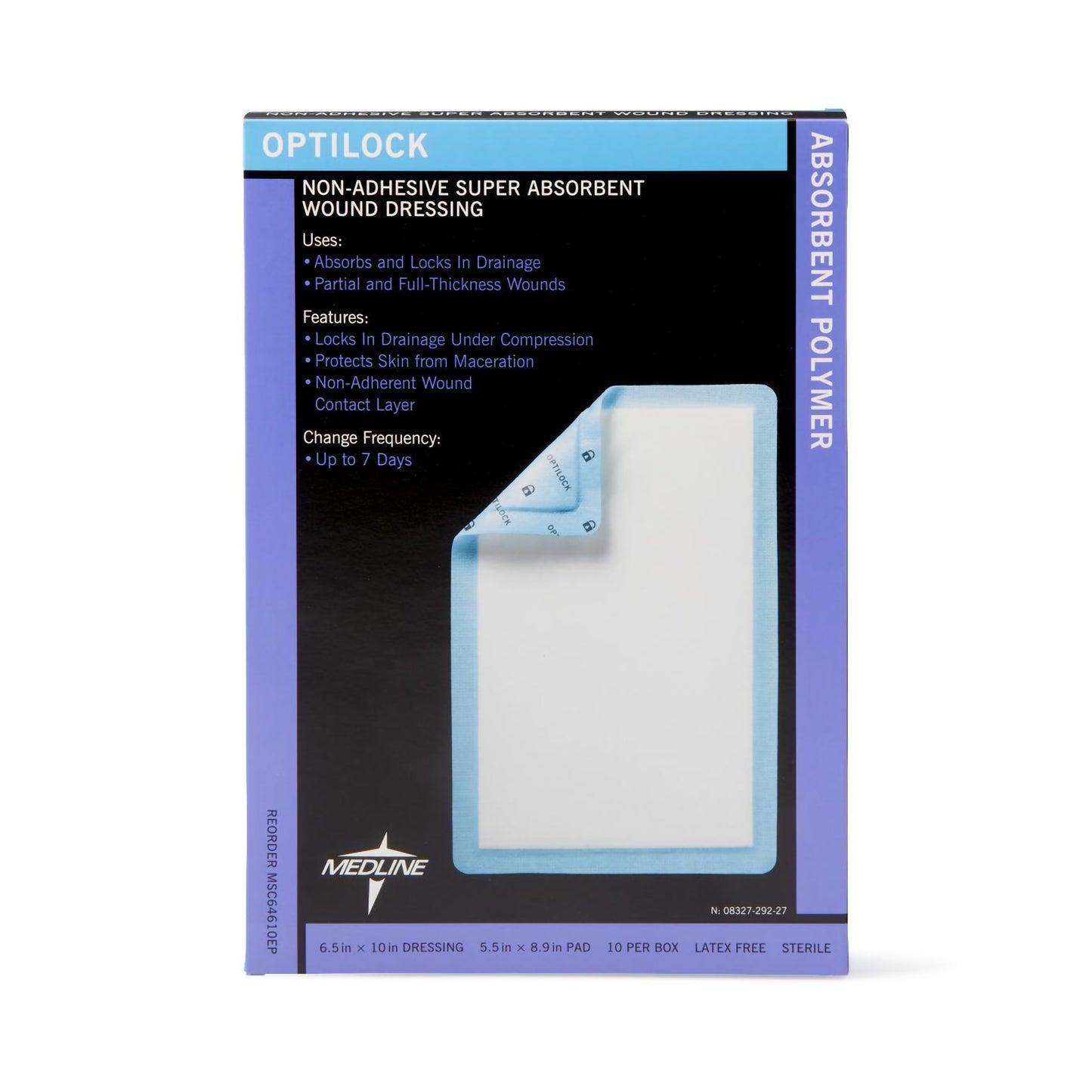 Optilock Nonadherent Dressing, 6½ x 10 Inch MSC64610EP