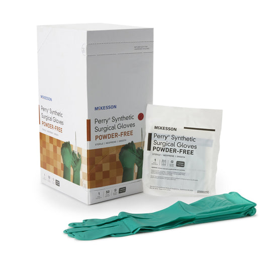 Surgical Glove McKesson Perry® Performance Plus Size 7 Sterile Polychloroprene Standard Cuff Length Smooth Dark Green Chemo Tested - 20-2570N